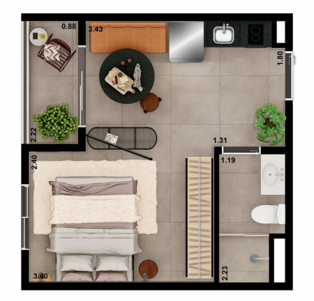 Imagem Studio com 1 Quarto à Venda, 20 m² em Vila Clementino - São Paulo