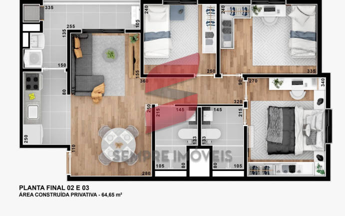 Imagem Apartamento com 2 Quartos à Venda, 51 m² em Tingui - Curitiba