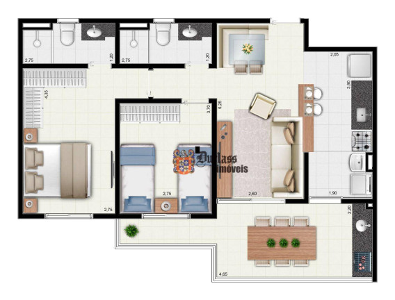Imagem Apartamento com 2 Quartos à Venda, 73 m² em Vila Alzira - Guarujá Imagem Apartamento com 2 Quartos à Venda, 73 m² em Vila Alzira - Guarujá