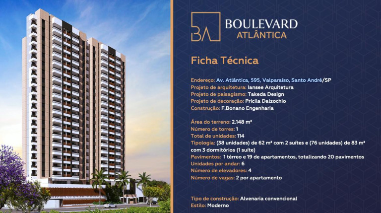 Apartamento com 3 Quartos à Venda, 83 m² em Vila Valparaíso - Santo André