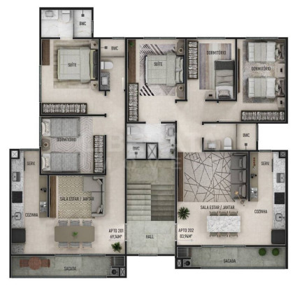 Imagem Apartamento com 2 Quartos à Venda, 58 m² em Centro - Navegantes Imagem Apartamento com 2 Quartos à Venda, 58 m² em Centro - Navegantes