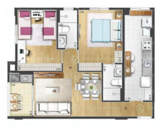Imagem Apartamento com 2 Quartos à Venda, 66 m² em Santa Maria - São Caetano Do Sul