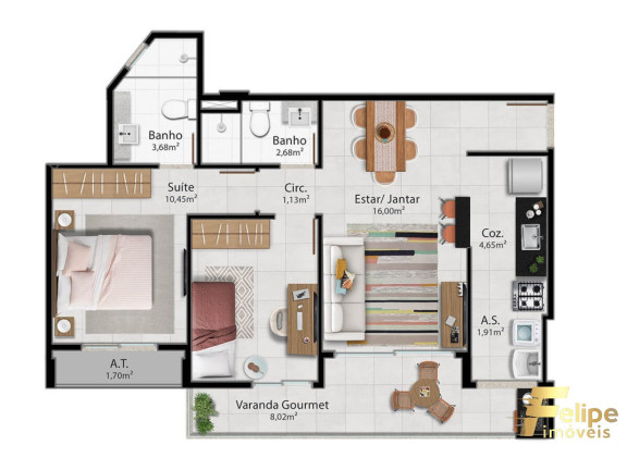 Imagem Imóvel com 2 Quartos à Venda, 65 m² em Jardim Camburi - Vitória