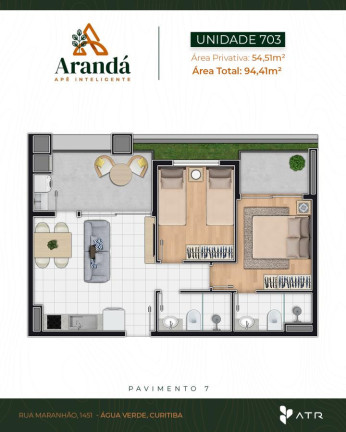 Imagem Apartamento com 2 Quartos à Venda, 155 m² em água Verde - Curitiba