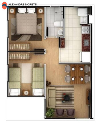 Imagem Apartamento com 2 Quartos à Venda,  em Jardim Tatiana - Votorantim
