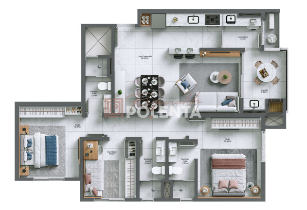 Imagem Apartamento com 3 Quartos à Venda, 94 m² em Michel - Criciúma Imagem Apartamento com 3 Quartos à Venda, 94 m² em Michel - Criciúma