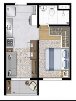 Imagem Flat com 1 Quarto à Venda, 27 m² em Jardim Caravelas - São Paulo