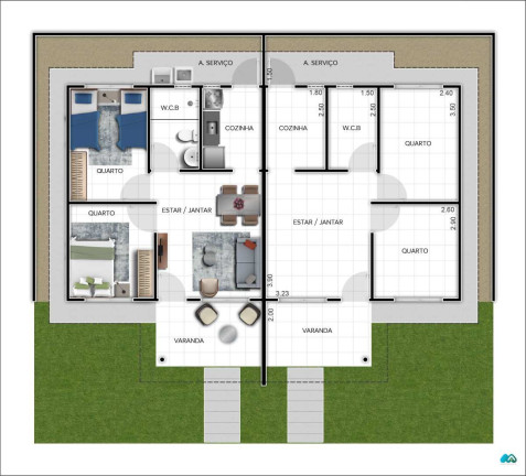 Imagem Casa de Condomínio com 2 Quartos à Venda, 53 m²