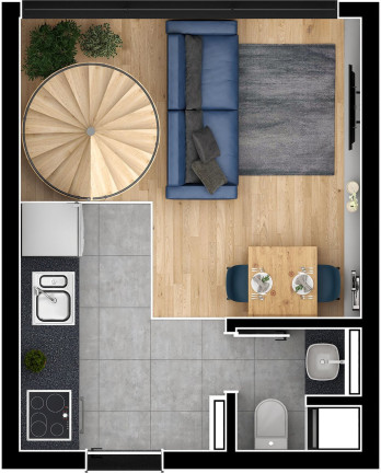Imagem Flat com 1 Quarto à Venda, 38 m² em água Verde - Curitiba Imagem Flat com 1 Quarto à Venda, 38 m² em água Verde - Curitiba