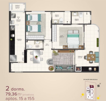 Imagem Apartamento com 2 Quartos à Venda, 79 m² em Aviação - Praia Grande