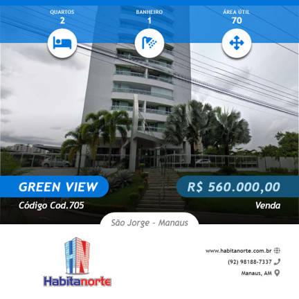 Apartamento com 2 Quartos à Venda, 70 m² em São Jorge - Manaus