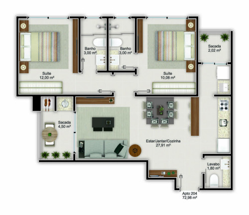 Imagem Apartamento com 2 Quartos à Venda, 107 m² em Canto Grande - Bombinhas Imagem Apartamento com 2 Quartos à Venda, 107 m² em Canto Grande - Bombinhas