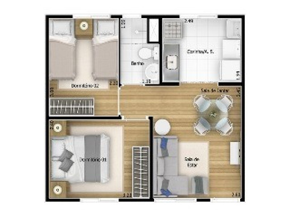 Imagem Imóvel com 2 Quartos à Venda, 37 m² em Jardim Albertina - Guarulhos