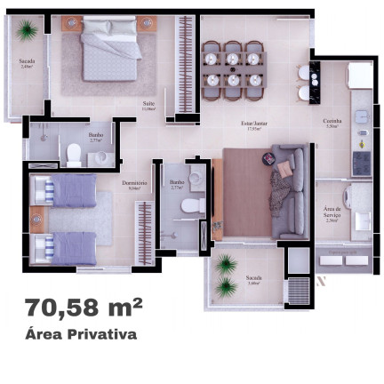 Imagem Apartamento com 2 Quartos à Venda, 70 m² em Michel - Criciúma Imagem Apartamento com 2 Quartos à Venda, 70 m² em Michel - Criciúma