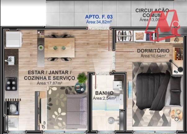Apartamento com 1 Quarto à Venda, 34 m² em Petrópolis - Porto Alegre