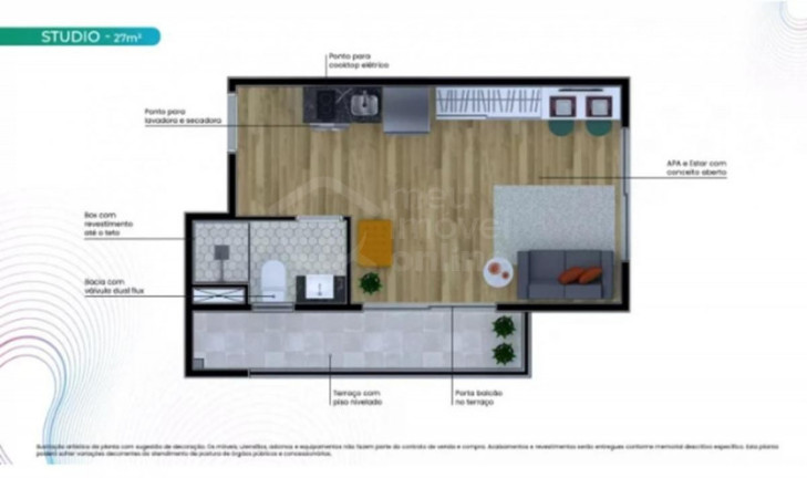 Imagem Studio à Venda, 27 m² em Brooklin Paulista - São Paulo Imagem Studio à Venda, 27 m² em Brooklin Paulista - São Paulo