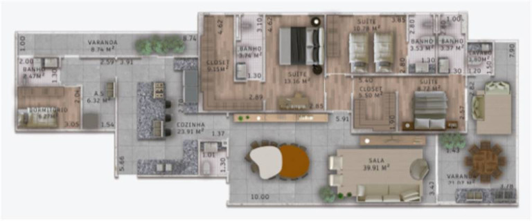 Imagem Apartamento com 3 Quartos à Venda, 192 m² em Forte - Praia Grande