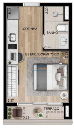 Imagem Apartamento com 1 Quarto à Venda, 24 m² em Campo Belo - São Paulo