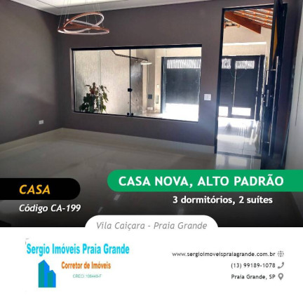 Casa com 3 Quartos à Venda, 116 m² em Vila Caiçara - Praia Grande
