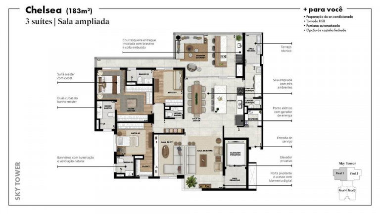 Imagem Apartamento com 4 Quartos à Venda, 187 m² em Vila São Francisco - Osasco