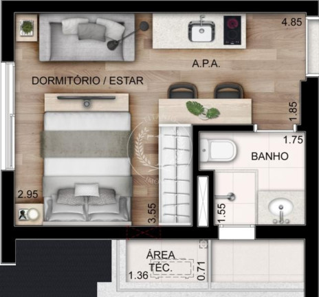 Imagem Apartamento com 1 Quarto à Venda, 22 m² em Perdizes - São Paulo