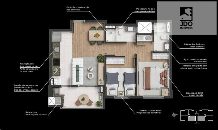 Imagem Apartamento com 2 Quartos à Venda, 58 m² em Campo Comprido - Curitiba Imagem Apartamento com 2 Quartos à Venda, 58 m² em Campo Comprido - Curitiba