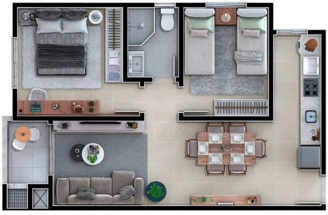 Imagem Apartamento com 2 Quartos à Venda, 55 m² em Itaipava - Itajaí Imagem Apartamento com 2 Quartos à Venda, 55 m² em Itaipava - Itajaí