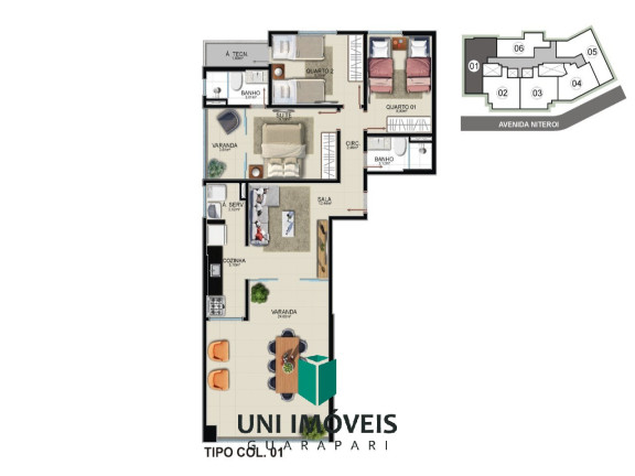 Imagem Apartamento com 3 Quartos à Venda, 95 m² em Praia Do Morro - Guarapari