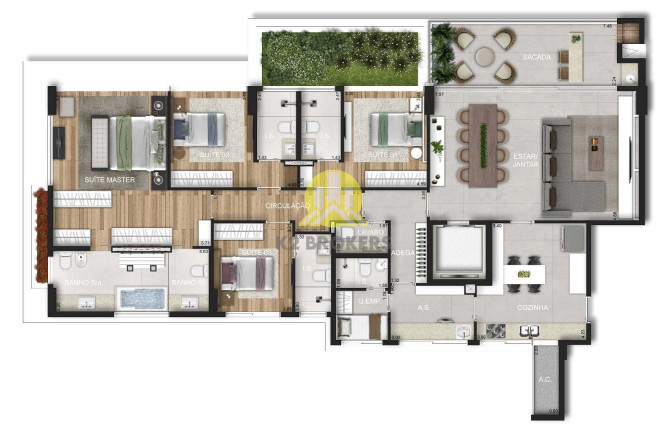 Apartamento com 4 Quartos à Venda, 219 m² em Juvevê - Curitiba