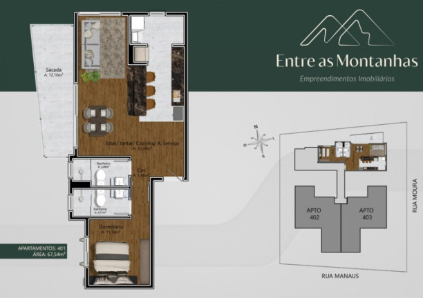 Imagem Cobertura com 1 Quarto à Venda, 67 m² em Moura - Gramado