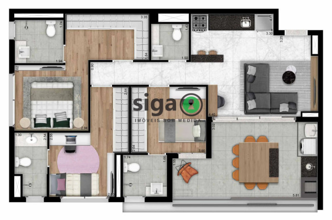 Imagem Apartamento com 3 Quartos à Venda, 94 m² em Chácara Santo Antônio - São Paulo Imagem Apartamento com 3 Quartos à Venda, 94 m² em Chácara Santo Antônio - São Paulo