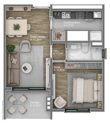 Imagem Apartamento com 1 Quarto à Venda, 56 m² em Av. Central - Gramado