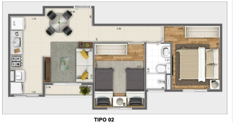 Imagem Imóvel com 2 Quartos à Venda, 43 m² em Graça - Cotia