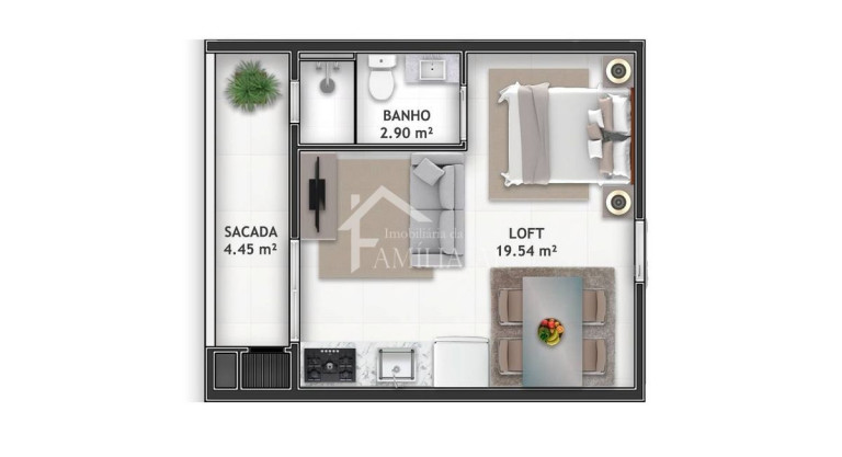 Imagem Apartamento com 1 Quarto à Venda, 45 m² em Saguaçu - Joinville