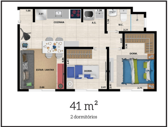 Imagem Apartamento com 2 Quartos à Venda, 40 m² em Vila Londrina - Itaquaquecetuba