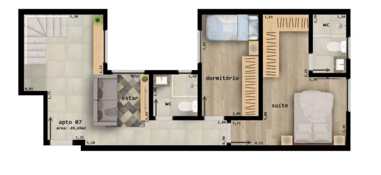 Apartamento com 2 Quartos à Venda, 98 m² em Vila Curuçá - Santo André
