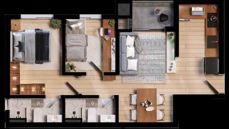 Imagem Apartamento com 2 Quartos à Venda, 64 m² em Santa Quitéria - Curitiba