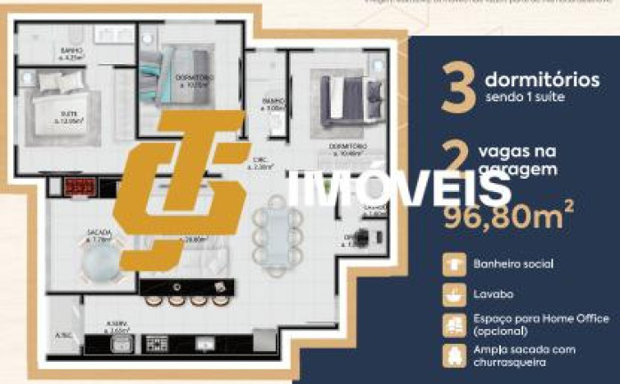 Imagem Apartamento com 2 Quartos à Venda, 71 m² em Tabuleiro - Camboriú