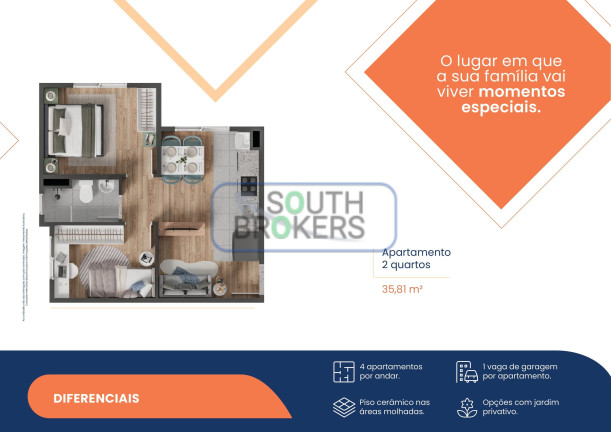 Imagem Apartamento com 2 Quartos à Venda, 35 m² em Restinga Seca - Almirante Tamandaré Imagem Apartamento com 2 Quartos à Venda, 35 m² em Restinga Seca - Almirante Tamandaré