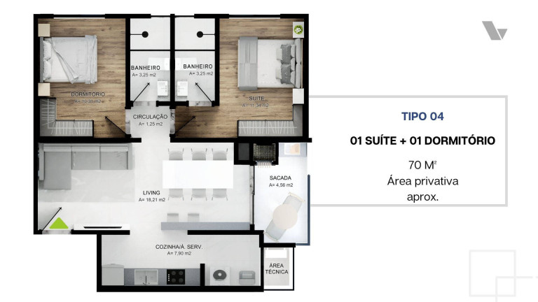Imagem Apartamento com 2 Quartos à Venda, 70 m² em Morretes - Itapema