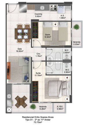 Imagem Apartamento com 2 Quartos à Venda, 73 m² em Maracanã - Praia Grande Imagem Apartamento com 2 Quartos à Venda, 73 m² em Maracanã - Praia Grande