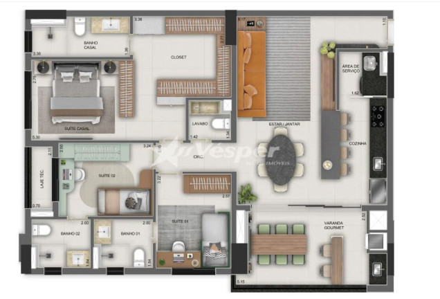 Imagem Apartamento com 3 Quartos à Venda, 116 m² em Setor Bueno - Goiânia