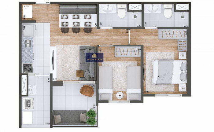 Imagem Apartamento com 2 Quartos à Venda, 59 m² em Vila Leopoldina - São Paulo