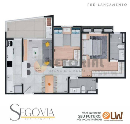 Imagem Apartamento com 2 Quartos à Venda, 72 m²