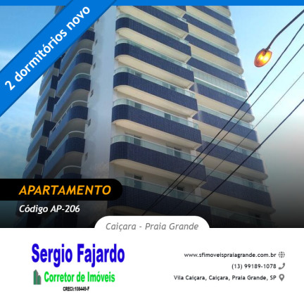 Apartamento com 2 Quartos à Venda, 76 m² em Caiçara - Praia Grande