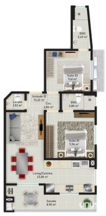 Imagem Apartamento com 2 Quartos à Venda, 74 m² em Barreiros - São José Imagem Apartamento com 2 Quartos à Venda, 74 m² em Barreiros - São José