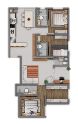 Apartamento com 2 Quartos à Venda, 44 m² em Vila Guilhermina - São Paulo