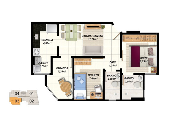 Imagem Apartamento com 2 Quartos à Venda, 51 m² em Ataíde - Vila Velha