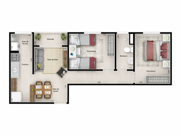 Imagem Apartamento com 2 Quartos à Venda, 43 m² em Jardim Promeca - Várzea Paulista