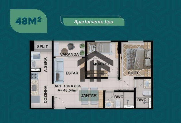 Imagem Apartamento com 2 Quartos à Venda, 48 m² em Casa Caiada - Olinda Imagem Apartamento com 2 Quartos à Venda, 48 m² em Casa Caiada - Olinda